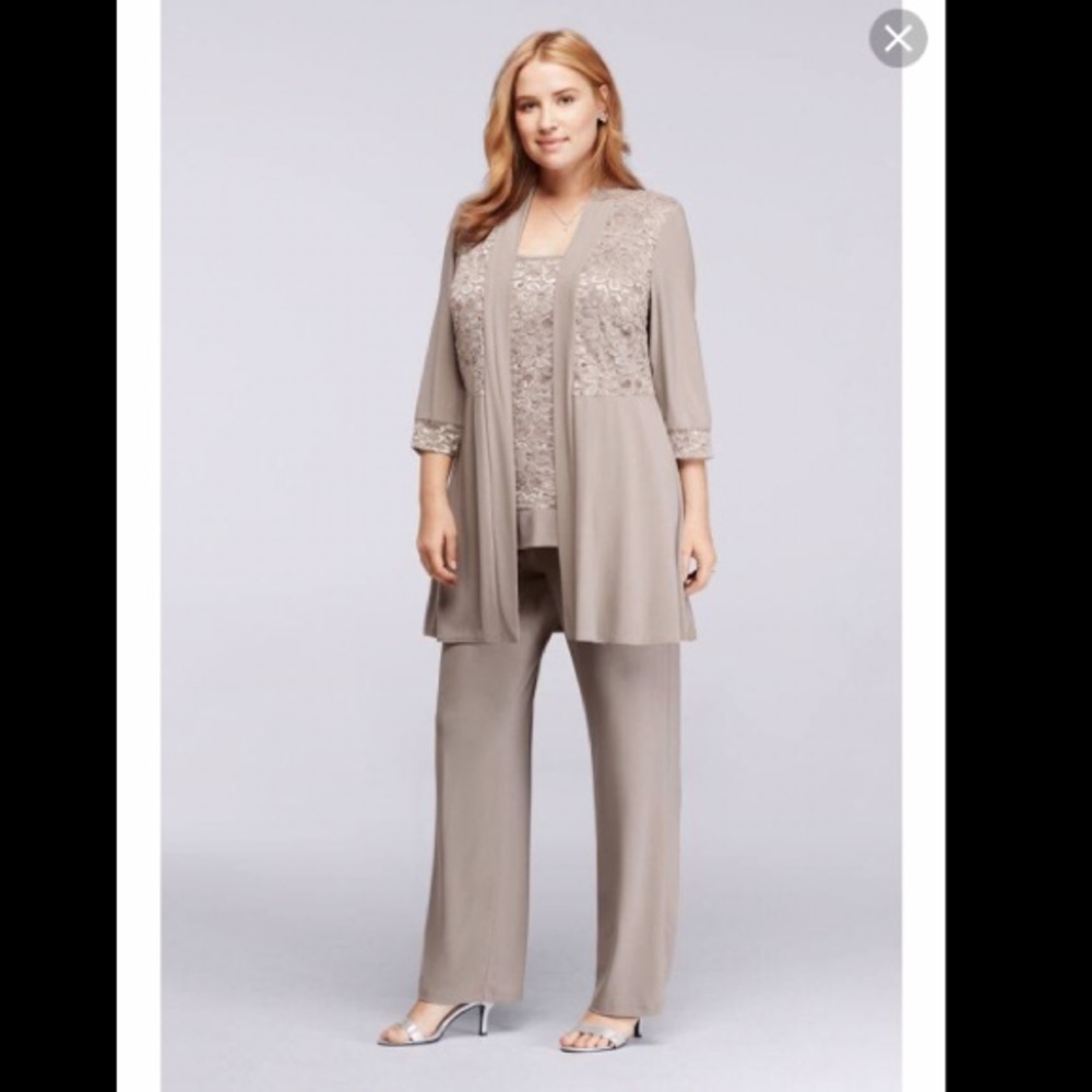 David’s Bridal Three Piece Pant Suit +Size